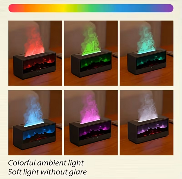 626286-1 Υγραντήρας χώρου με εφέ φλόγας - 626286 - White