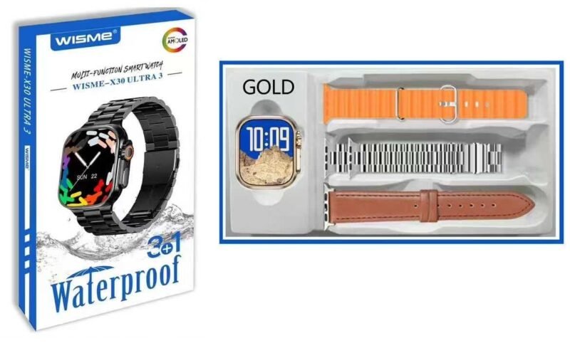 Σετ Smartwatch με 3 λουράκια - WISME-X30 - 750278 - Orange