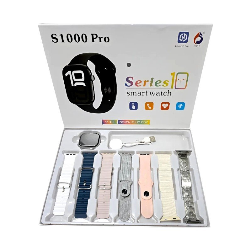 814147-3 Σετ Smartwatch με 7 λουράκια - S1000 Pro - 814147 - Grey