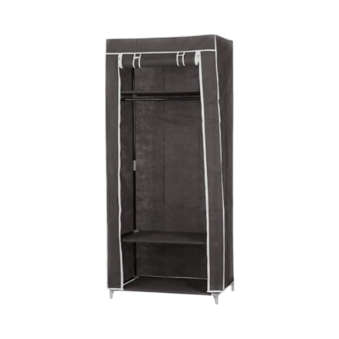 Υφασμάτινη ντουλάπα ρούχων με ράφια - 8875 - 521711 - Dark Grey