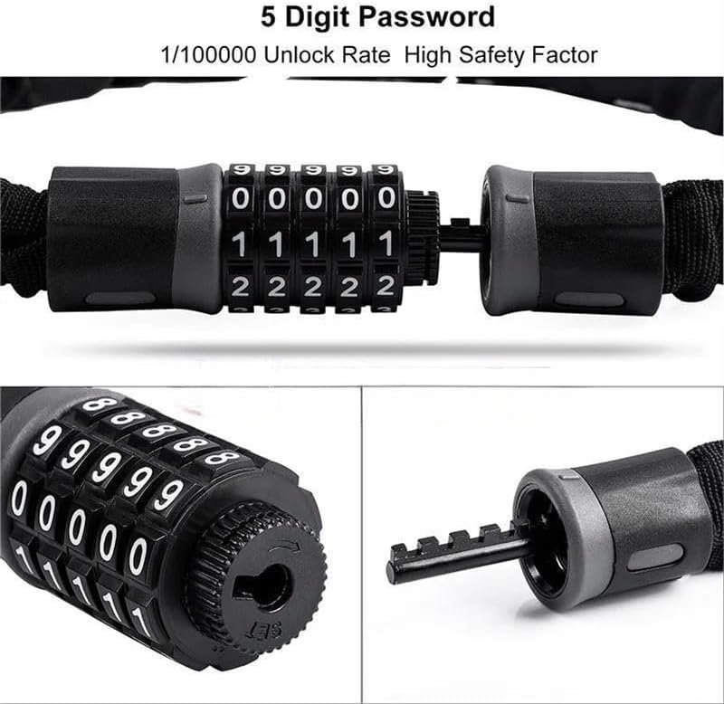 Αλυσίδα κλειδώματος ποδηλάτου με κωδικό ασφαλείας - SJ-5122 - 653630