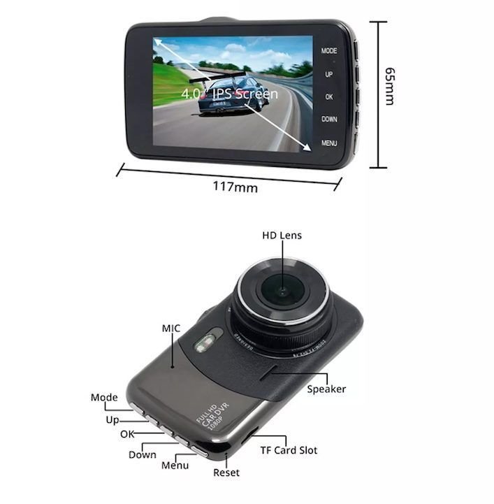 Καταγραφικό αυτοκινήτου - DVR Full HD 1080P με οθόνη 4"" - GDQ - XH-702C - 118045