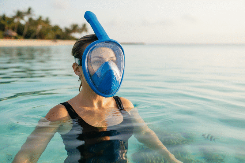 127122-Product-Staging-Photoroom Μάσκα θαλάσσης Full Face με αναπνευστήρα - F-117A - 127122 - Pink