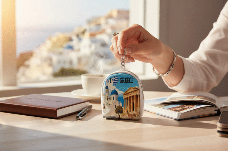 871797-Photoroom-Product-Staging-Photoroom Πορτοφόλι Souvenir μπρελόκ mini - Σετ 10pcs - PVC - Greece - 7*9*4.5cm - 871797