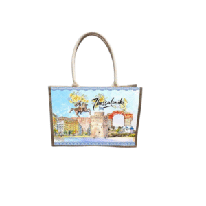 Τουριστική τσάντα λινή με κουμπί - Thessaloniki - 36*25*16cm - 871887