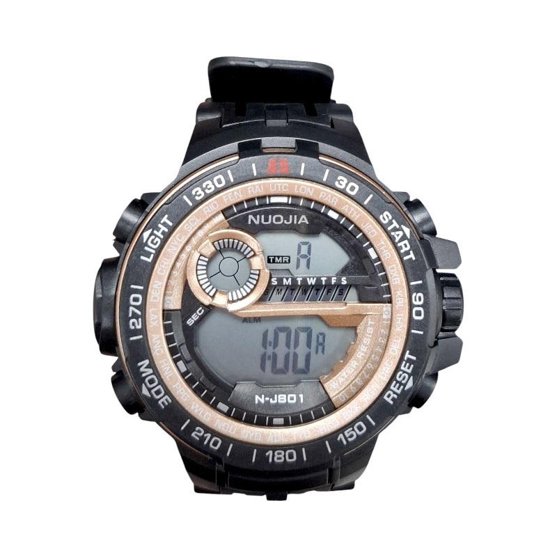 115180-7 Ψηφιακό ρολόι χειρός - NJ801 - Nuojia - 115180 - Black/Gold