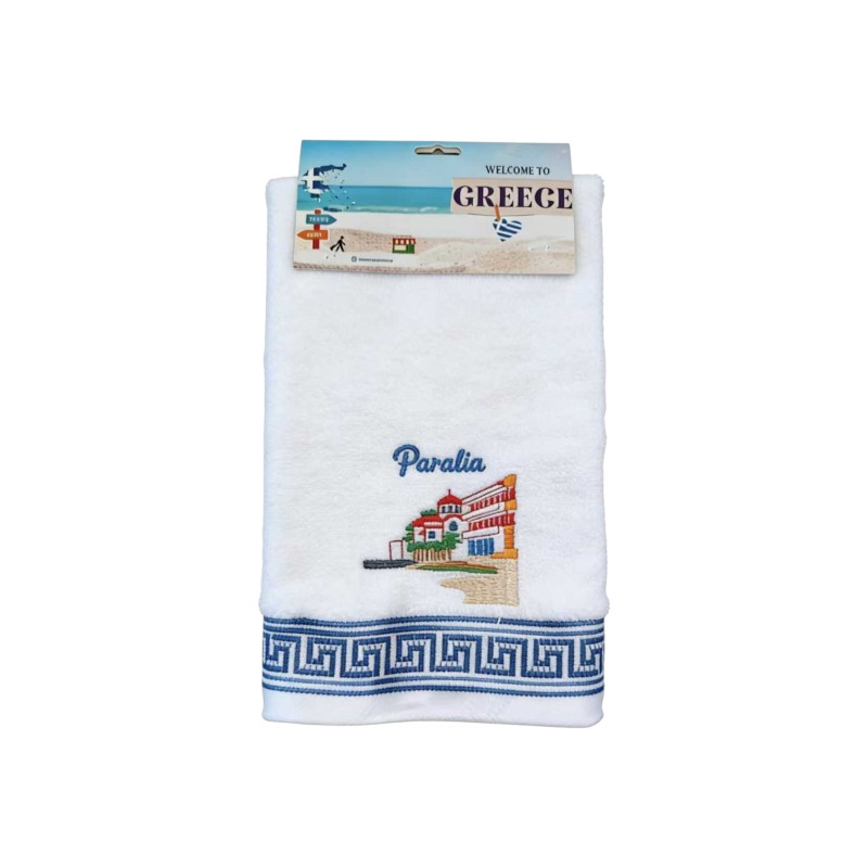 416334 Πετσέτα ποτηρόπανο Souvenir με κέντημα - Σετ 12pcs - Paralia - 416334