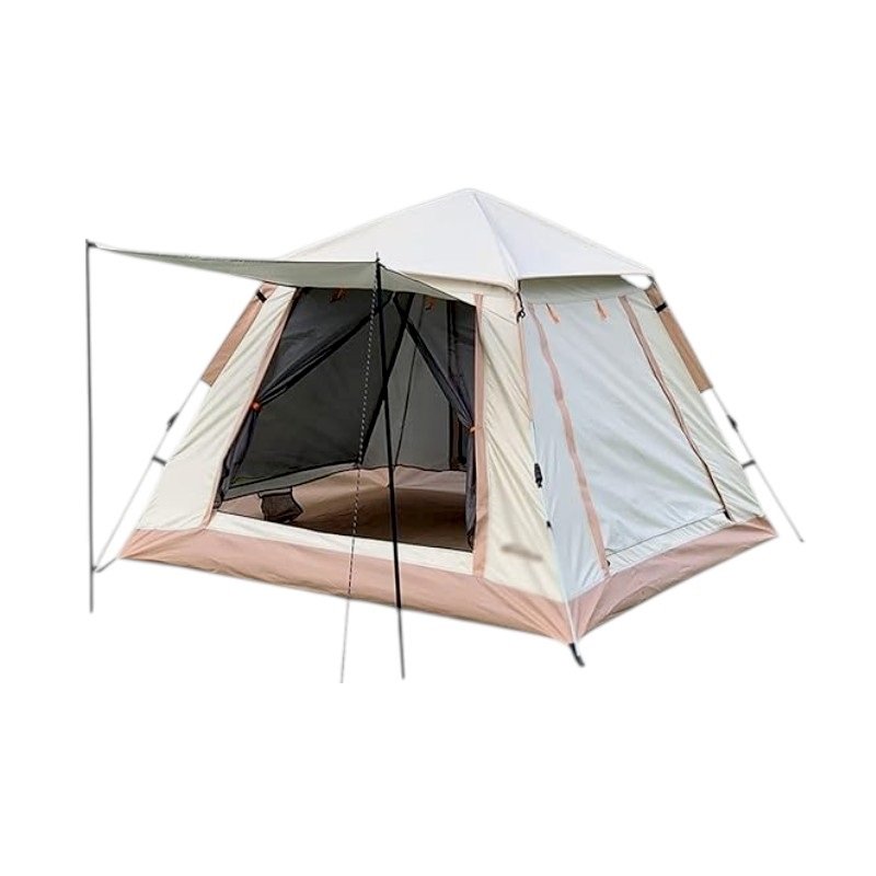 960019-1-2 Σκηνή Camping 4 ατόμων με σκίαστρα - YB3021 - 2.4x2.4m - 960019 - Beige