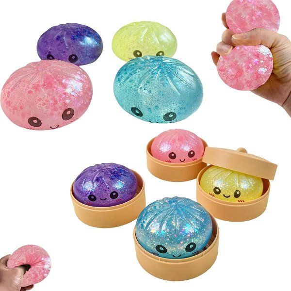 TEM4983-1 Παιχνίδι Squishy Dumpling Antistress φατσούλα - 8.5cm - Πακέτο 12 τεμαχίων - TEM4983