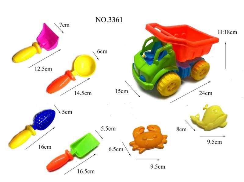 Σετ παιχνίδια παραλίας -  7pcs - 3361 - 232221