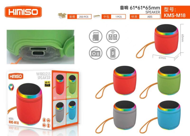 221cd25114a338f2b4409b69497be600 Ασύρματο ηχείο Bluetooth mini - KMS-M18 - 233841 - Red