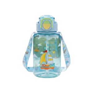 Παιδικό παγούρι πλαστικό με καλαμάκι - 600ml - 413241 - Blue