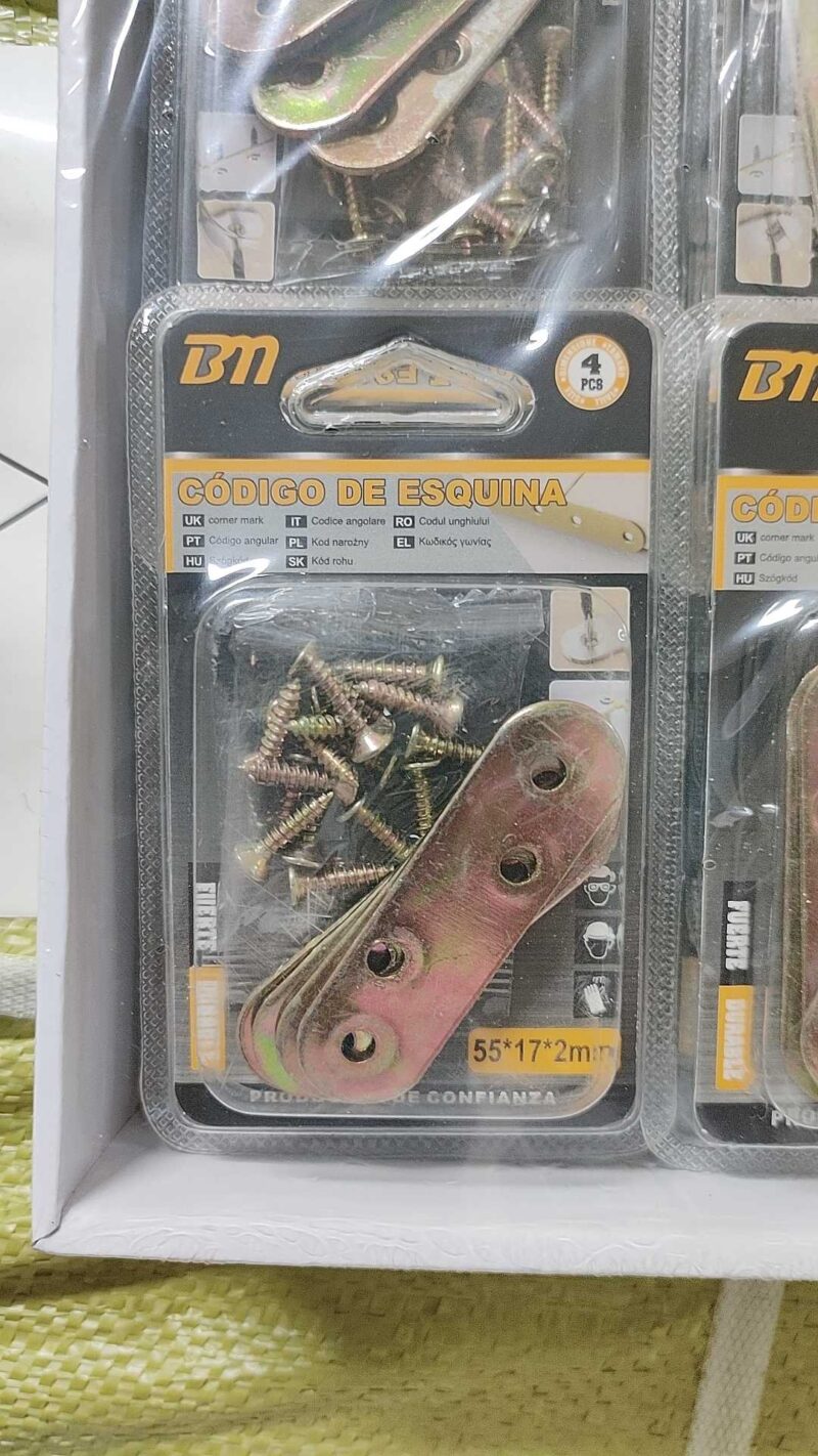 Σύνδεσμοι επίπλων ίσιοι - 55*17*2 - Σετ 12 πακέτα των 4 τεμαχίων - 206074