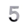 Αυτοκόλλητη μεταλλική πινακίδα αριθμός 5 - 12cm - Σετ 12 τεμάχια - 204957