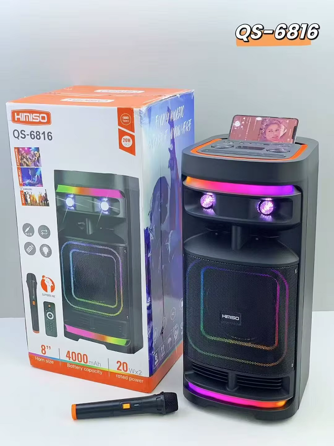 Φορητό ηχείο subwoofer με μικρόφωνο Karaoke - QS-6816 - 260455