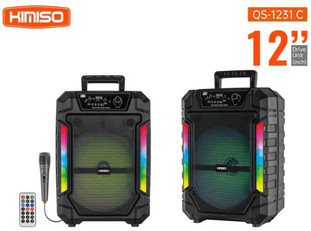 288ef24a96c9d3cffa6c85bb25ecc713 Φορητό ηχείο subwoofer με μικρόφωνο Karaoke - QS-1231C - 260523