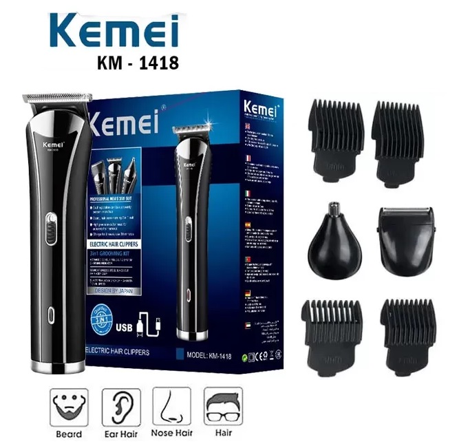 Κουρευτική & Ξυριστική μηχανή - 3in1 - KM-1418 - Kemei