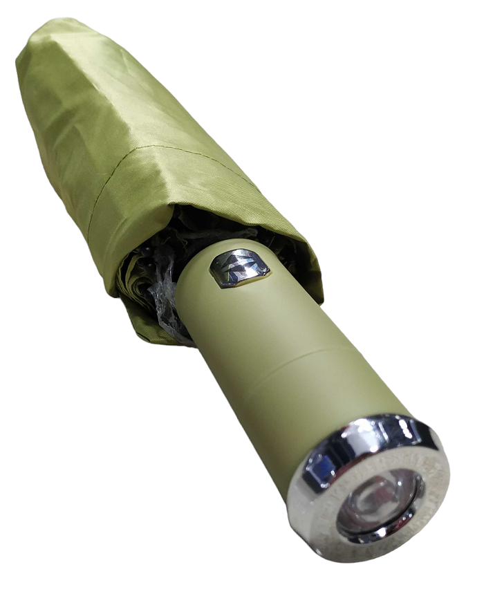 585670_ Αυτόματη ομπρέλα σπαστή με φακό LED - 10K - Tradesor - 585670 - Green