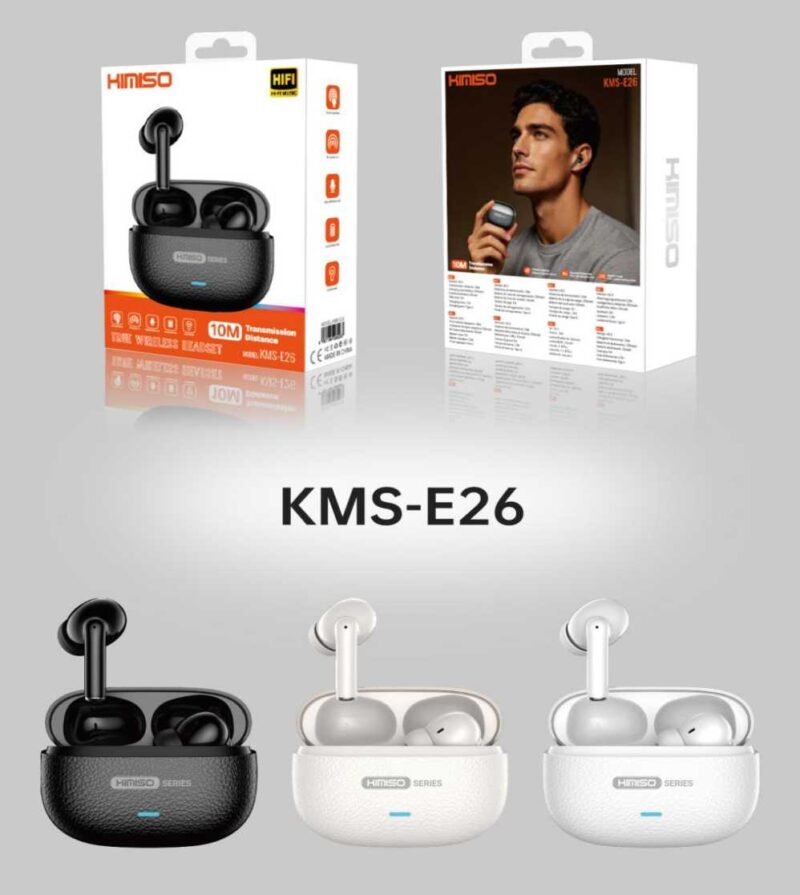 5e690abba00aa2924eb3f7e437270c4e Ασύρματα ακουστικά Bluetooth με θήκη φόρτισης - KMS-E26 - 260267 - Beige