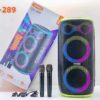 Φορητό ηχείο subwoofer με 2 μικρόφωνα Karaoke - QS-289 - 260486 - Green